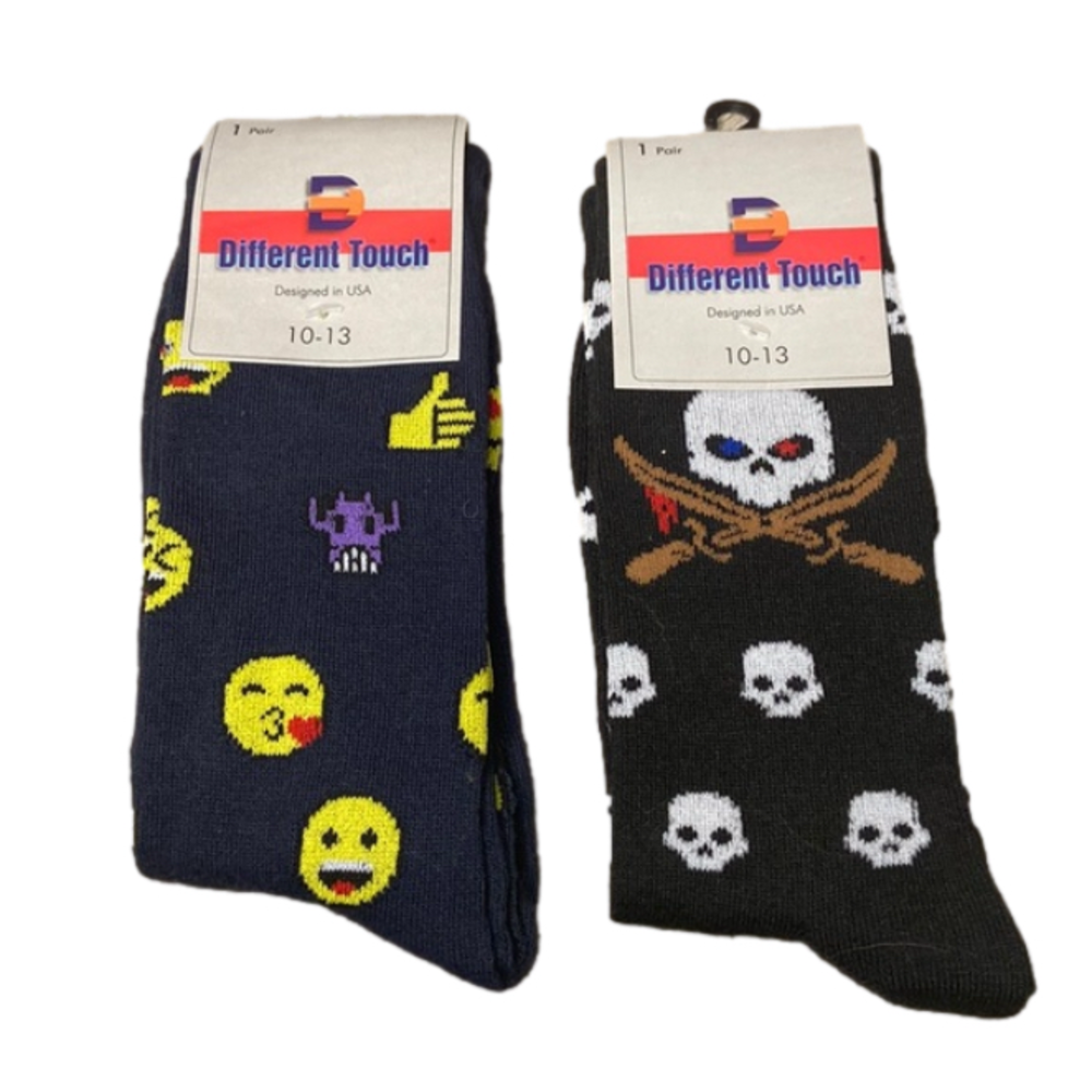 NWT Different Touch Men’s Novelty Socks Lot of 2 Pair Size 10-13